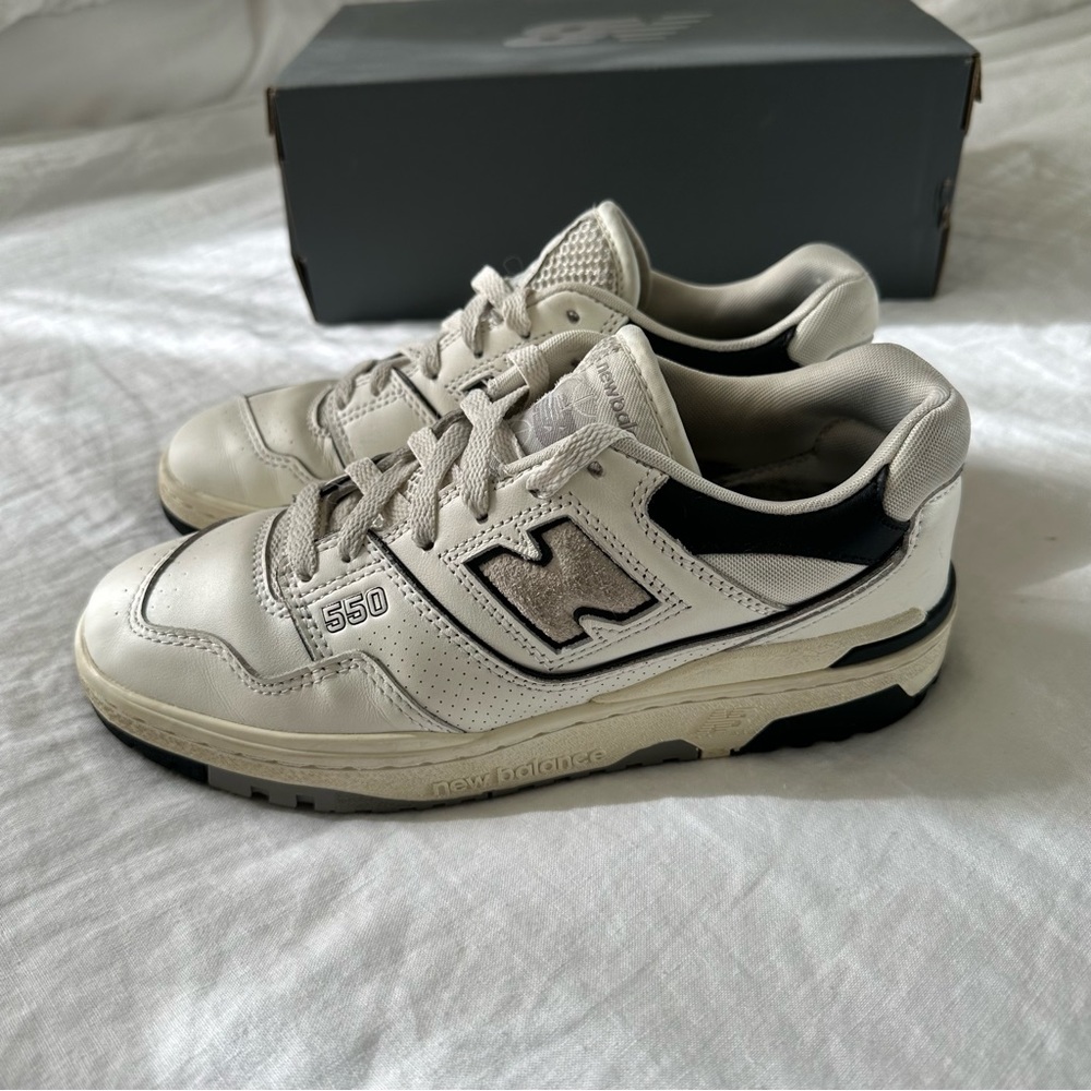 New Balance 550 Cream Black Sea salt White Men’s Size 7